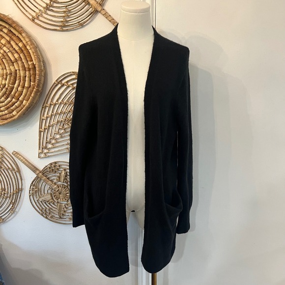 Madewell Sweaters - Madewell Alpaca Merino Open Cardigan Black Knit Minimalist Layering Size S